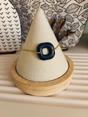 Polymer Clay Navy Blue Square Pulley Bracelet